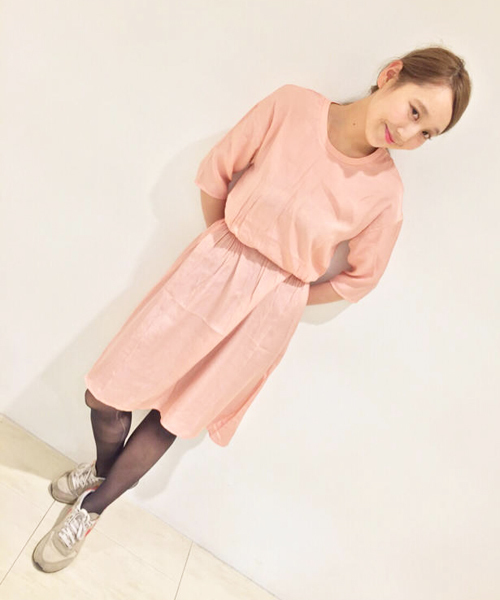 Kastane(カスタネ)の「【Kastane】デザインギャザーワンピース(ワンピース・レディース・ピンク/ネイビー・FREE)」の1枚目の写真