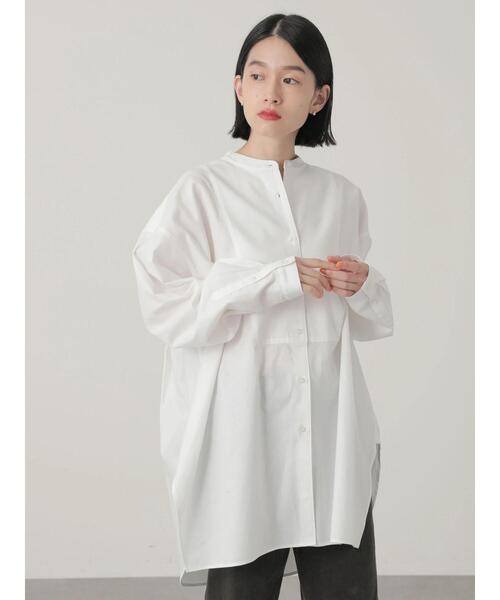 AMERICAN HOLIC（アメリカンホリック）の「スタンドカラービエラチュニック（シャツ/ブラウス・レディース・オフホワイト/ストライプ/ブラウン/グリーン/ブルー・M/L）」の12枚目の写真