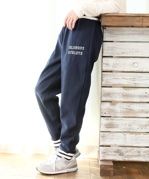TopIsm(トップイズム)の「ウールライク スタジアム スウェットパンツ(スウェットパンツ・メンズ・パープル/ネイビー/ブラック/レッド・L/M/LL)」の1枚目の写真