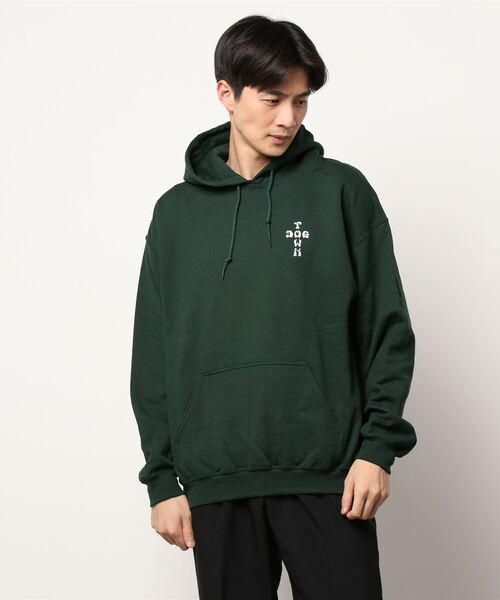 DOGTOWN（ドッグタウン）の「STONE FISH HOODIE SWEAT PARKA/DOGTOWN(ドッグタウン）バックプリントプルオーバーパーカー（パーカー・メンズ・ブラック/ダークグリーン・MEDIUM/X-LARGE/LARGE）」の4枚目の写真