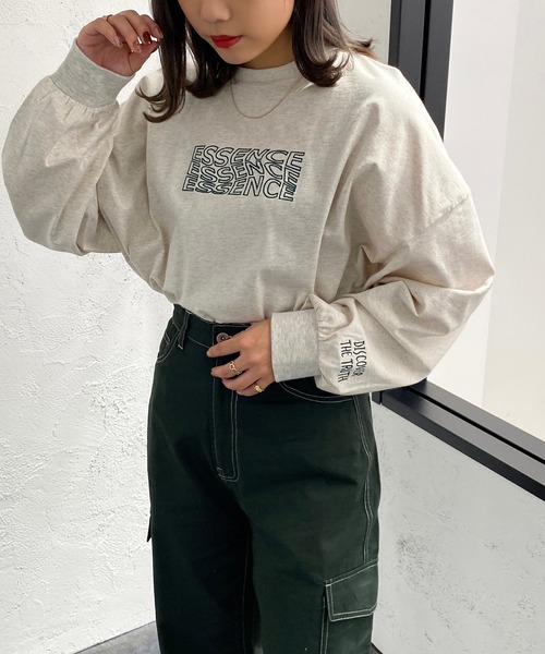 apres jour mignon(アプレジュールミニョン)の「アソートデザインロンT【ZOZOTOWN限定アイテム】(Tシャツ/カットソー・レディース・その他/ブラック/ベージュ系その他2/ホワイト系その他/ベージュ系その他/グリーン/オフホワイト/ブラック系その他/ナチュラル/ネイビー・フリー/X-LARGE)」の10枚目の写真