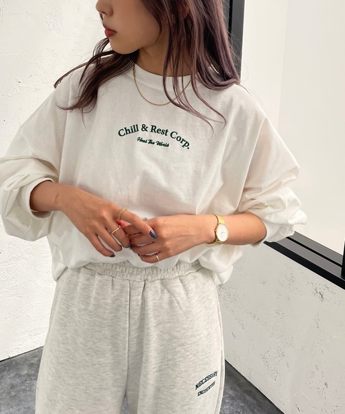 apres jour mignon(アプレジュールミニョン)の「アソートデザインロンT【ZOZOTOWN限定アイテム】(Tシャツ/カットソー・レディース・その他/ブラック/ベージュ系その他2/ホワイト系その他/ベージュ系その他/グリーン/オフホワイト/ブラック系その他/ナチュラル/ネイビー・フリー/X-LARGE)」の18枚目の写真