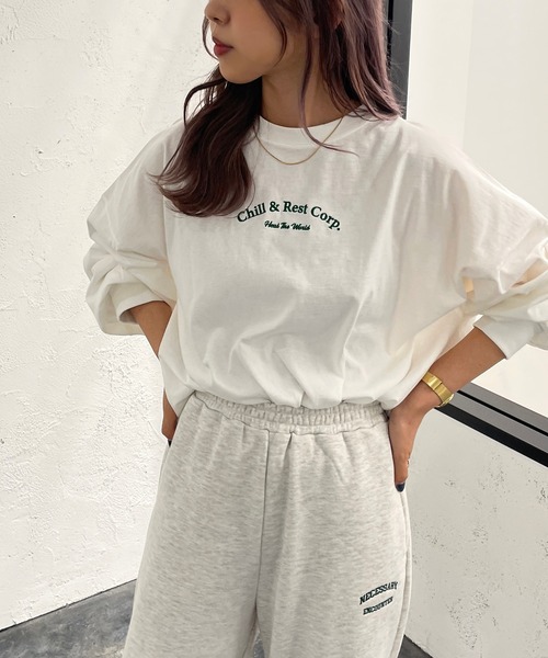 apres jour mignon(アプレジュールミニョン)の「アソートデザインロンT【ZOZOTOWN限定アイテム】(Tシャツ/カットソー・レディース・その他/ブラック/ベージュ系その他2/ホワイト系その他/ベージュ系その他/グリーン/オフホワイト/ブラック系その他/ナチュラル/ネイビー・フリー/X-LARGE)」の19枚目の写真