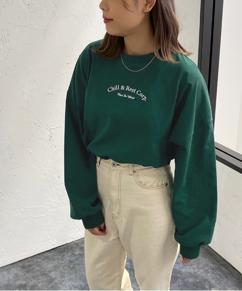 apres jour mignon(アプレジュールミニョン)の「アソートデザインロンT【ZOZOTOWN限定アイテム】(Tシャツ/カットソー・レディース・その他/ブラック/ベージュ系その他2/ホワイト系その他/ベージュ系その他/グリーン/オフホワイト/ブラック系その他/ナチュラル/ネイビー・フリー/X-LARGE)」の12枚目の写真