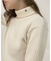 epine | e embroidery rib knit high neck(Tシャツ/カットソー)