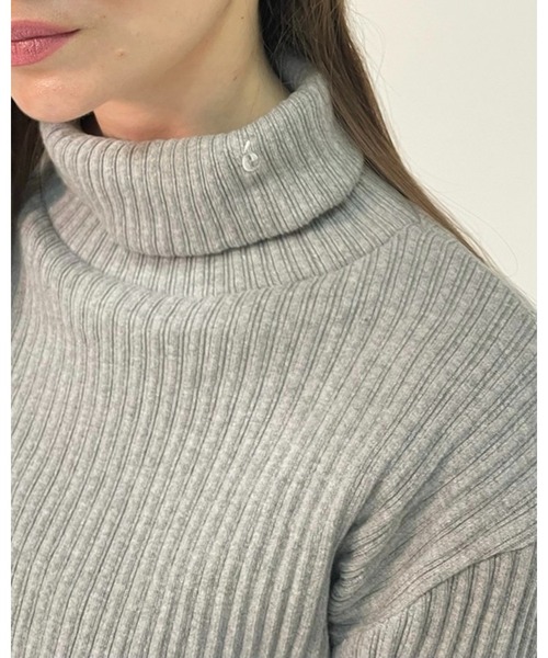 epine（エピヌ）の「e embroidery rib knit high neck（Tシャツ/カットソー・レディース・ホワイト/ブラック/ピンク/ブルー/グレー・FREE）」の12枚目の写真