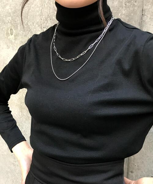 INGNI（イング）の「カットタートル／トップス（Tシャツ/カットソー・レディース・ブラック/オフホワイト/グリーン/その他/オレンジ/グリーン系/ピンク・M）」の3枚目の写真