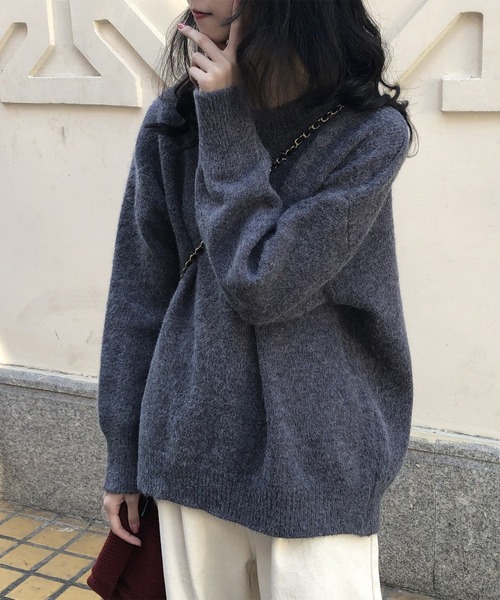 MAISON DE THERESE(メゾン ド テレーズ)の「クルーネックセーター(ニット/セーター・レディース・ライトブラウン/ベージュ/パープル/ネイビー・MEDIUM)」の4枚目の写真