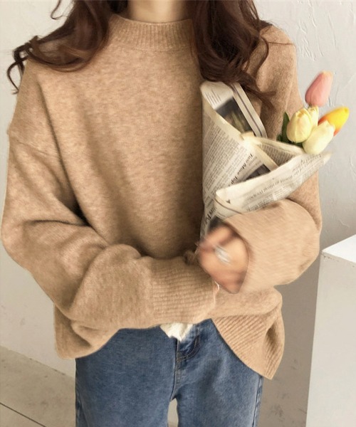 MAISON DE THERESE(メゾン ド テレーズ)の「クルーネックセーター(ニット/セーター・レディース・ライトブラウン/ベージュ/パープル/ネイビー・MEDIUM)」の2枚目の写真