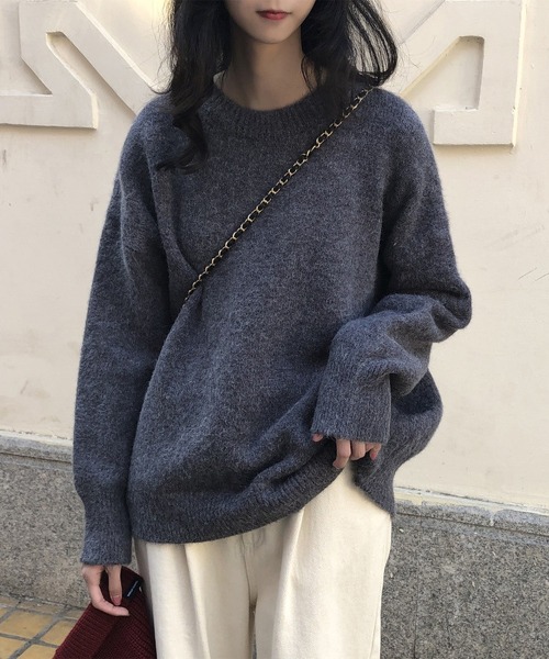 MAISON DE THERESE(メゾン ド テレーズ)の「クルーネックセーター(ニット/セーター・レディース・ライトブラウン/ベージュ/パープル/ネイビー・MEDIUM)」の13枚目の写真