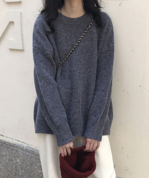 MAISON DE THERESE(メゾン ド テレーズ)の「クルーネックセーター(ニット/セーター・レディース・ライトブラウン/ベージュ/パープル/ネイビー・MEDIUM)」の12枚目の写真