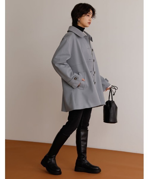 Re:EDIT（リエディ）の「起毛ジャージーステンカラーミドルコート