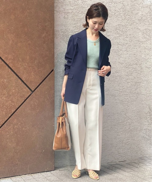 Spick & Span（スピックアンドスパン）の「バックサテン裾リボンパンツ