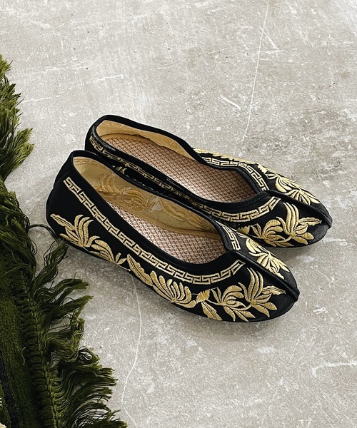 SANSeLF（サンセルフ）の「【SANSeLF】China flat shoes　sans21a003（バレエシューズ・レディース・ブラック/ブラウン・38/39/36/37）」の2枚目の写真