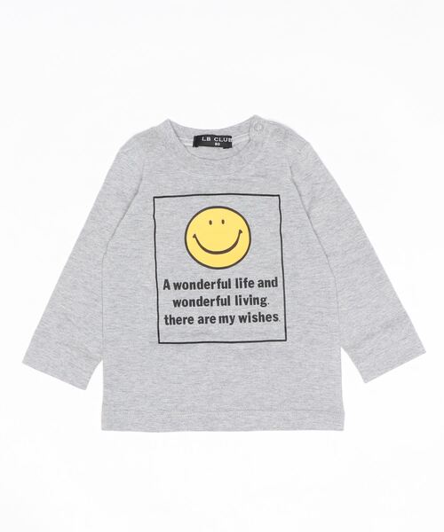 LB CLUB(エルビークラブ)の「天竺スマイルTシャツ(Tシャツ/カットソー・キッズ・ホワイト/ネイビー/グレー・90/100/110/120/80/130)」の3枚目の写真