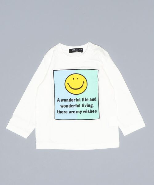 LB CLUB(エルビークラブ)の「天竺スマイルTシャツ(Tシャツ/カットソー・キッズ・ホワイト/ネイビー/グレー・90/100/110/120/80/130)」の5枚目の写真