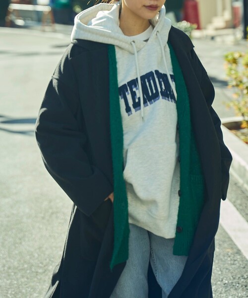 PUBLUX（パブリュクス）の「▽【PUBLUX/パブリュクス】 サガラ刺繍フーディースウェットパーカー（パーカー・レディース・アイボリー/スミクロ/グレー/グリーン・ﾌﾘ-）」の20枚目の写真