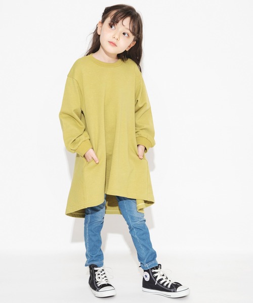 BRANSHES(ブランシェス)の「フレアデザインワンピース(ワンピース・キッズ・カーキ/チャコールグレー・110/100/150/120/140/130/90)」の7枚目の写真