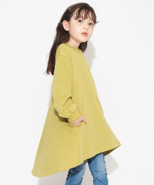 BRANSHES(ブランシェス)の「フレアデザインワンピース(ワンピース・キッズ・カーキ/チャコールグレー・110/100/150/120/140/130/90)」の4枚目の写真