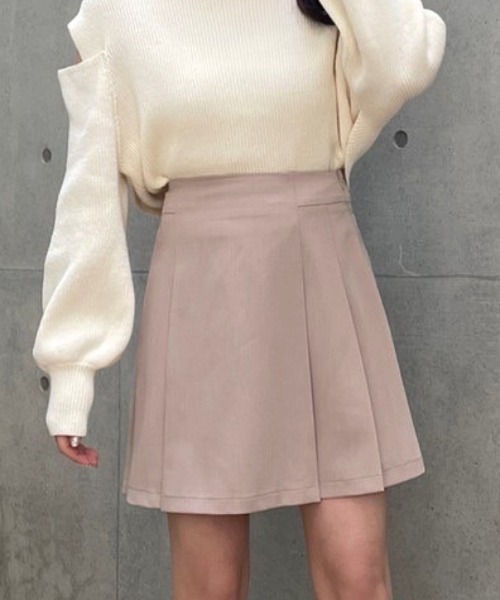 one after another NICE CLAUP（ワンアフターアナザーナイスクラップ）の「新色入荷　ボックスプリーツミニスカート（スカート・レディース・アイボリー/ブラック/モカ/ベージュ系その他/ブルー/ベージュ/その他1・FREE）」の6枚目の写真