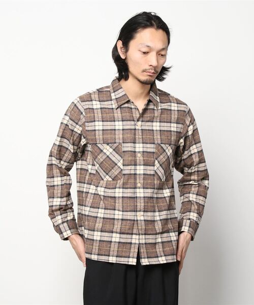 A VONTADE(アボンタージ)の「【A VONTADE】ア ボンタージ/Crazy Check Open Shirts(シャツ/ブラウス・メンズ・ブラウン/グレー・MEDIUM/LARGE)」の2枚目の写真