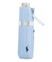 遮光 晴雨兼用折りたたみ日傘　”ストライプ×スカラ刺繍”