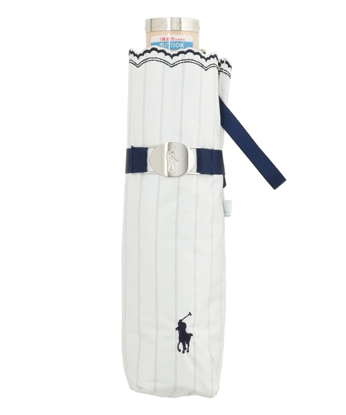 POLO RALPH LAUREN(ポロ ラルフ ローレン)の「遮光 晴雨兼用折りたたみ日傘 ”ストライプ×スカラ刺繍”(折りたたみ傘・レディース・オフホワイト/ラベンダー/ダークブルー/ブルー系その他/ベージュ/カーキ・FREE)」の9枚目の写真