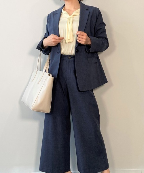 fleur by mint breeze(フルールバイミントブリーズ)の「【M~5L 大きいサイズ】ロング テーラードジャケット(テーラードジャケット・レディース・ベージュ/ネイビー・LL/3L/4L/5L/L/M)」の3枚目の写真