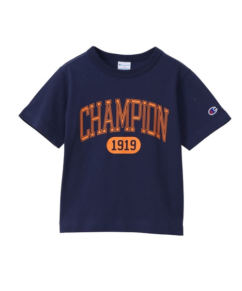 Champion（チャンピオン）の「【Champion/チャンピオン】キッズ キャンパス ショートスリーブTシャツ（Tシャツ/カットソー・キッズ・オレンジ/ネイビー/ライトグリーン/オフホワイト・100/120/130/110/140）」の3枚目の写真