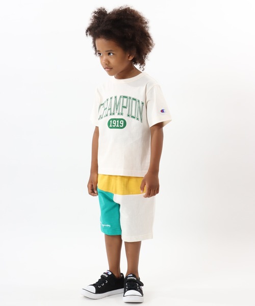 Champion（チャンピオン）の「【Champion/チャンピオン】キッズ キャンパス ショートスリーブTシャツ（Tシャツ/カットソー・キッズ・オレンジ/ネイビー/ライトグリーン/オフホワイト・100/120/130/110/140）」の8枚目の写真