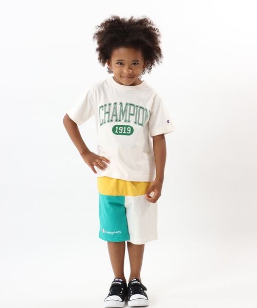 Champion（チャンピオン）の「【Champion/チャンピオン】キッズ キャンパス ショートスリーブTシャツ（Tシャツ/カットソー・キッズ・オレンジ/ネイビー/ライトグリーン/オフホワイト・100/120/130/110/140）」の9枚目の写真