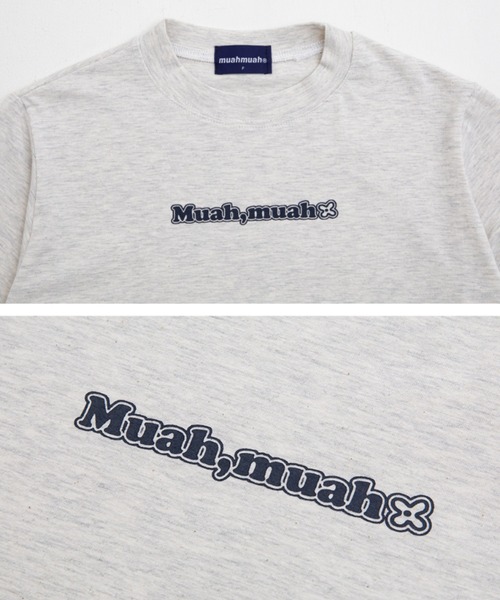 muahmuah(ムーアムーア)の「A'GEM/9 × .kom『muah muah/ムーアムーア』MUAH GRAPHIC CROP LONG SLEEVE T-SHIRT/ブランドロゴグラフィック クロップド丈 ロングスリーブカットソー(Tシャツ/カットソー・レディース・アイボリー/ブラック/ライトグレー・FREE)」の13枚目の写真