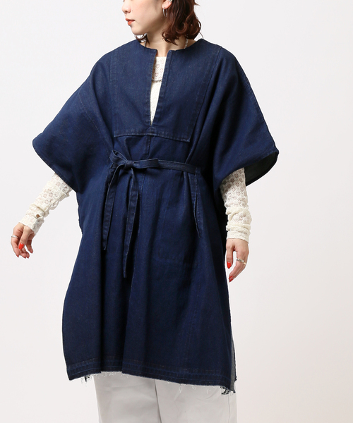 ((タイムセール))Design デニムポンチョ タイムセール))Design デニムポンチョ