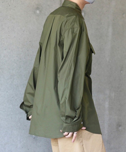 y/m by れぽすけ(イムバイレポスケ)の「BIGポケットワイドCPOシャツ(シャツ/ブラウス・メンズ・ホワイト/カーキ・MEDIUM/LARGE)」の12枚目の写真