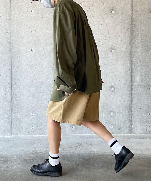 y/m by れぽすけ(イムバイレポスケ)の「BIGポケットワイドCPOシャツ(シャツ/ブラウス・メンズ・ホワイト/カーキ・MEDIUM/LARGE)」の7枚目の写真