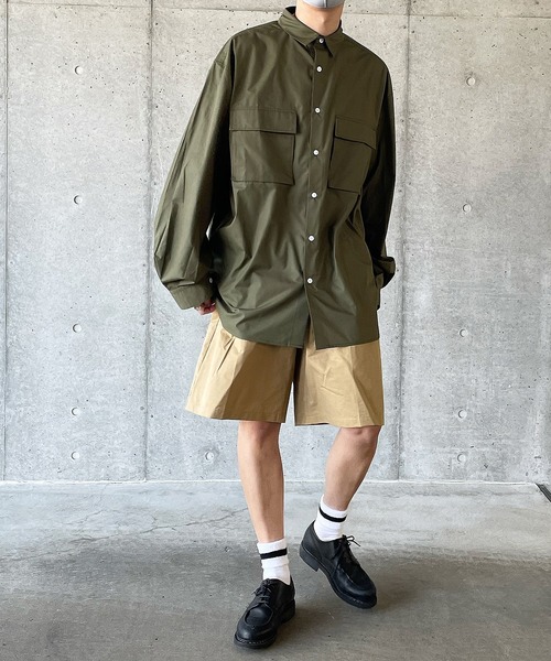 y/m by れぽすけ(イムバイレポスケ)の「BIGポケットワイドCPOシャツ(シャツ/ブラウス・メンズ・ホワイト/カーキ・MEDIUM/LARGE)」の15枚目の写真
