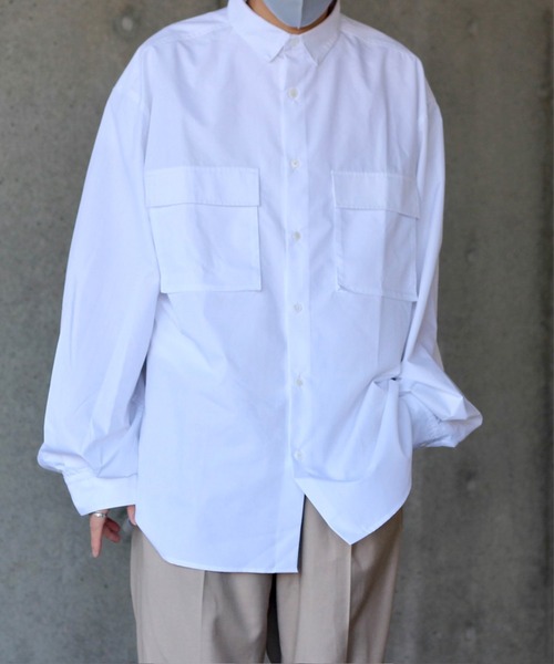 y/m by れぽすけ(イムバイレポスケ)の「BIGポケットワイドCPOシャツ(シャツ/ブラウス・メンズ・ホワイト/カーキ・MEDIUM/LARGE)」の19枚目の写真