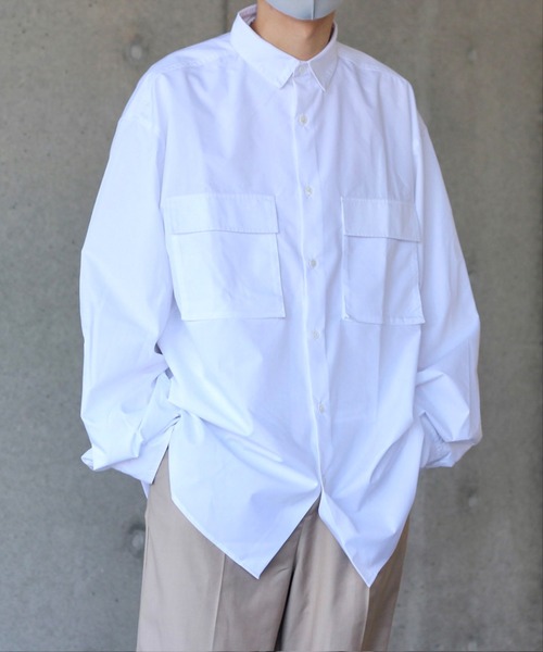 y/m by れぽすけ(イムバイレポスケ)の「BIGポケットワイドCPOシャツ(シャツ/ブラウス・メンズ・ホワイト/カーキ・MEDIUM/LARGE)」の16枚目の写真