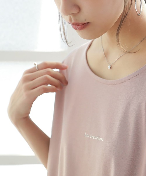 n'OrLABEL（ノアールレーベル）の「【廃盤】『ワンポイントロゴプリントTシャツ』（Tシャツ/カットソー・レディース・ブラック/グレイッシュブルー/ピンクベージュ/オフホワイト・FREE）」の10枚目の写真