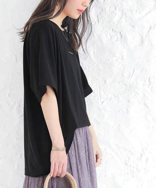 n'OrLABEL（ノアールレーベル）の「【廃盤】『ワンポイントロゴプリントTシャツ』（Tシャツ/カットソー・レディース・ブラック/グレイッシュブルー/ピンクベージュ/オフホワイト・FREE）」の14枚目の写真