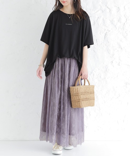 n'OrLABEL（ノアールレーベル）の「【廃盤】『ワンポイントロゴプリントTシャツ』（Tシャツ/カットソー・レディース・ブラック/グレイッシュブルー/ピンクベージュ/オフホワイト・FREE）」の15枚目の写真