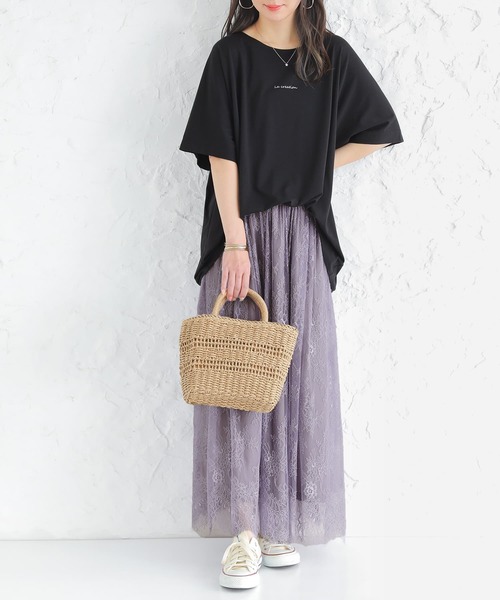 n'OrLABEL（ノアールレーベル）の「【廃盤】『ワンポイントロゴプリントTシャツ』（Tシャツ/カットソー・レディース・ブラック/グレイッシュブルー/ピンクベージュ/オフホワイト・FREE）」の16枚目の写真