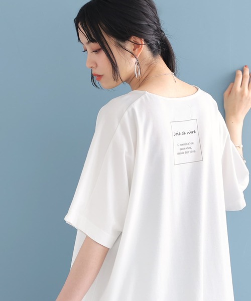 n'OrLABEL（ノアールレーベル）の「【廃盤】『ワンポイントロゴプリントTシャツ』（Tシャツ/カットソー・レディース・ブラック/グレイッシュブルー/ピンクベージュ/オフホワイト・FREE）」の5枚目の写真