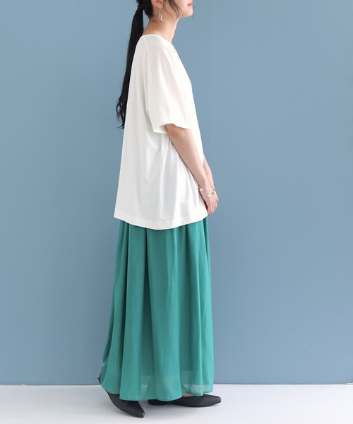 n'OrLABEL（ノアールレーベル）の「【廃盤】『ワンポイントロゴプリントTシャツ』（Tシャツ/カットソー・レディース・ブラック/グレイッシュブルー/ピンクベージュ/オフホワイト・FREE）」の7枚目の写真