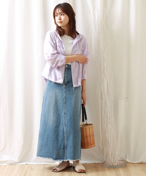 libelle more（リベル モア）の「シアーマウンテンパーカー　フード付きブルゾン（マウンテンパーカー・レディース・ベージュ/ライトカーキ/ブラック/ライラック/オフホワイト・M/L）」の9枚目の写真