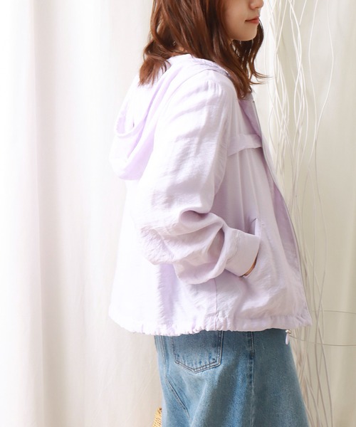 libelle more（リベル モア）の「シアーマウンテンパーカー　フード付きブルゾン（マウンテンパーカー・レディース・ベージュ/ライトカーキ/ブラック/ライラック/オフホワイト・M/L）」の17枚目の写真