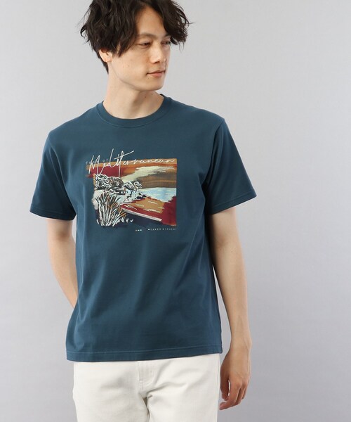 TAKEO KIKUCHI（タケオキクチ）の「◆【Made in JAPAN / Sサイズ～】アートプリント Tシャツ（Tシャツ/カットソー・メンズ・ライトベージュ/ホワイト/ダークネイビー/ネイビー/ホワイト系/ベージュ・01/04/02/03）」の6枚目の写真