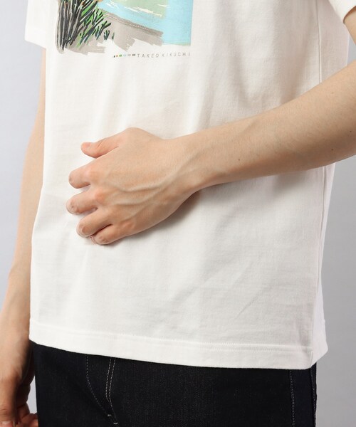 TAKEO KIKUCHI（タケオキクチ）の「◆【Made in JAPAN / Sサイズ～】アートプリント Tシャツ（Tシャツ/カットソー・メンズ・ライトベージュ/ホワイト/ダークネイビー/ネイビー/ホワイト系/ベージュ・01/04/02/03）」の17枚目の写真