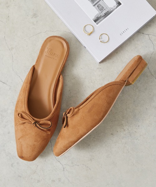 flune（フリューン）の「くすみカラーリボンミュール（サンダル・レディース・ブラック/グレイッシュベージュ/キャメル/その他・XS/S/M/L/LL/3L）」の4枚目の写真