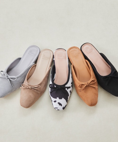 flune（フリューン）の「くすみカラーリボンミュール（サンダル・レディース・ブラック/グレイッシュベージュ/キャメル/その他・XS/S/M/L/LL/3L）」の5枚目の写真